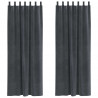 Zasłony zaciemniające 2 pcs Jasnoszary 140 x 225 cm Aksamit