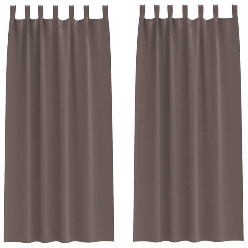 Firany blackout z kółkami 2 pcs Ciemny brąz 225 x 140 cm