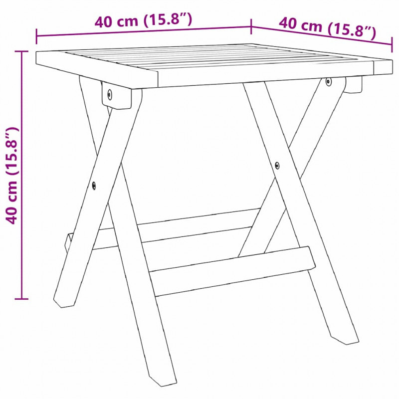 Leżak 3 pcs Brązowy Lite Drewno Akacji