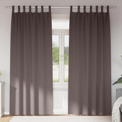 Firany blackout z kółkami 2 pcs Ciemny brąz 245 x 140 cm