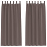 Firany blackout z kółkami 2 pcs Ciemny brąz 245 x 140 cm