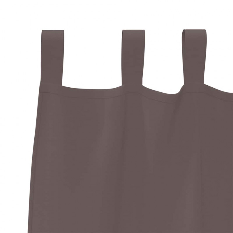 Firany blackout z kółkami 2 pcs Ciemny brąz 245 x 140 cm