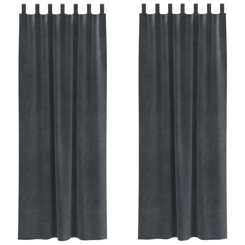 Zasłony zaciemniające 2 pcs Jasnoszary 140 x 260 cm Aksamit