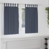 Firany blackout z kółkami 2 pcs Antracyt 140 x 140 cm Poliester