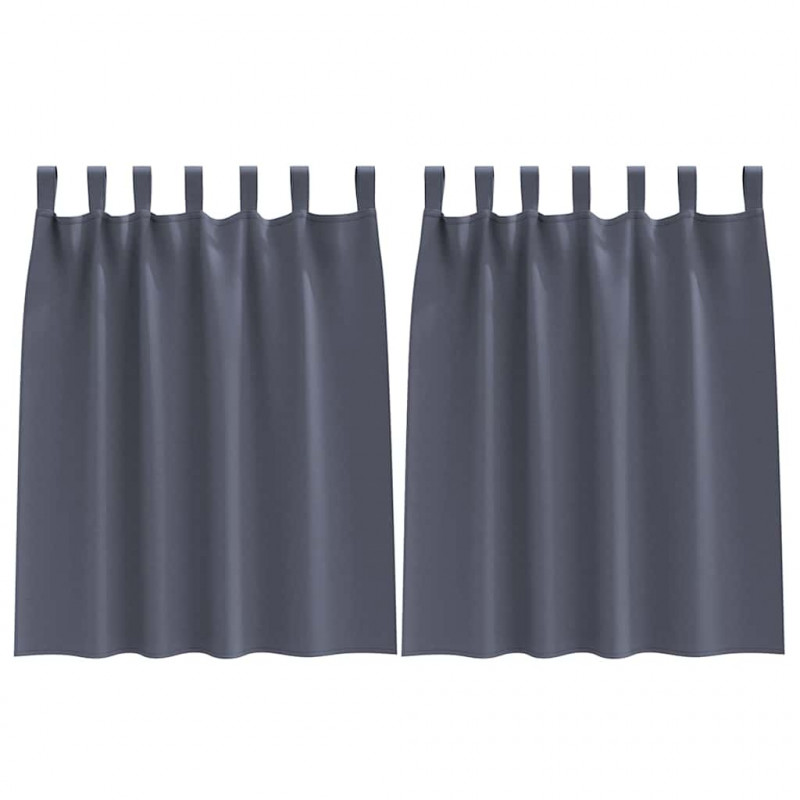 Firany blackout z kółkami 2 pcs Antracyt 140 x 140 cm Poliester