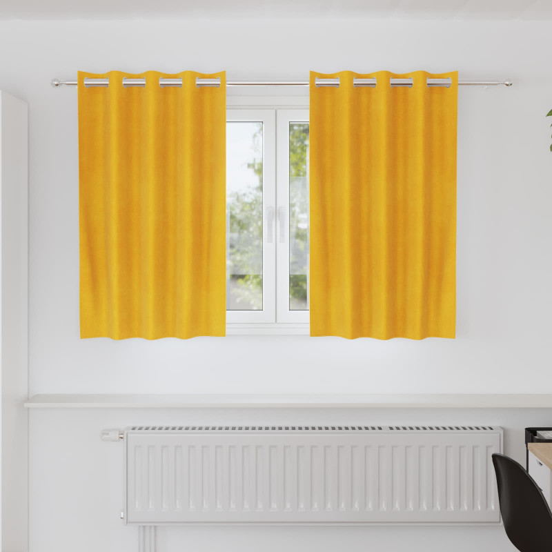 Zasłony zaciemniające 2 pcs Musztardowy Żółty 140 x 140 cm