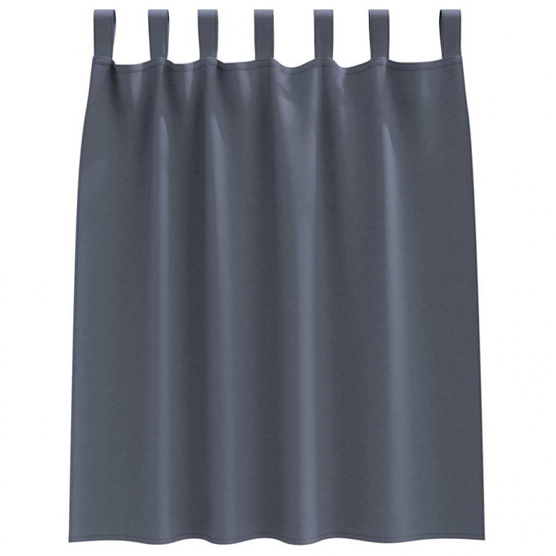 Firany blackout z kółkami 2 pcs Antracyt 140 x 140 cm Poliester