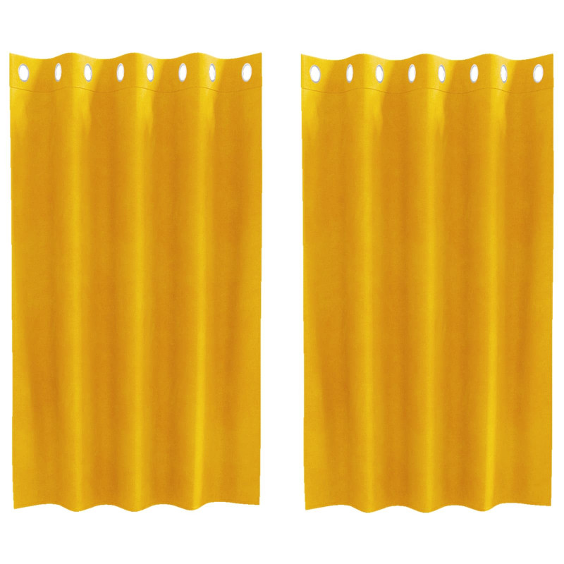 Zasłony zaciemniające 2 pcs Musztardowy Żółty 140 x 140 cm
