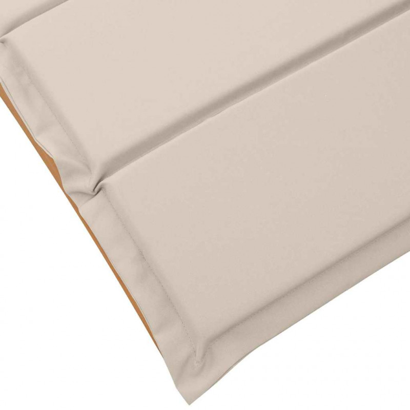 Leżak z poduszką 2 pcs Kremowa biel Lite Drewno Akacji