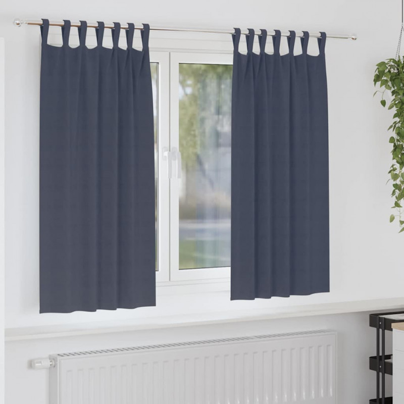 Firany blackout z kółkami 2 pcs Antracyt 175 x 140 cm Poliester