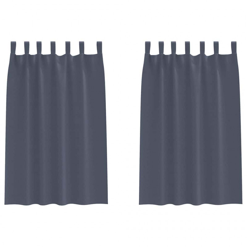 Firany blackout z kółkami 2 pcs Antracyt 175 x 140 cm Poliester