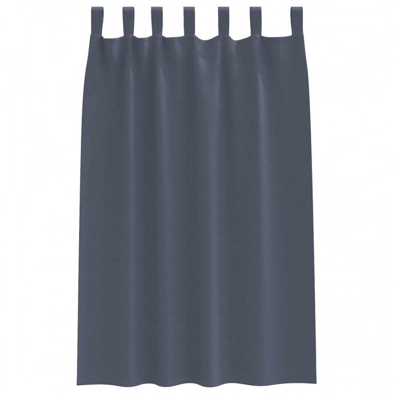 Firany blackout z kółkami 2 pcs Antracyt 175 x 140 cm Poliester