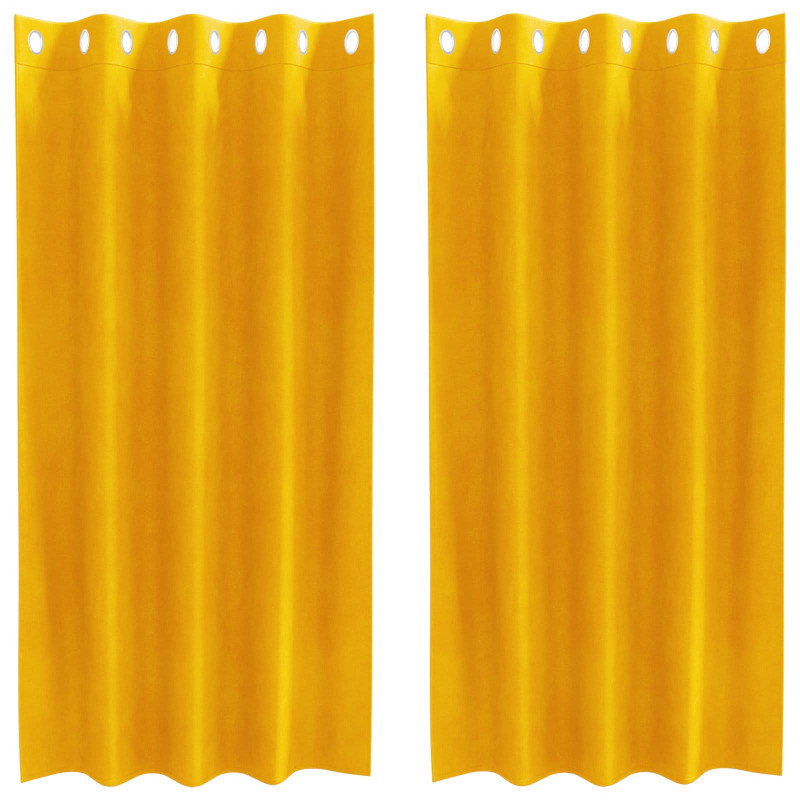 Zasłony zaciemniające 2 pcs Musztardowy Żółty 140 x 175 cm