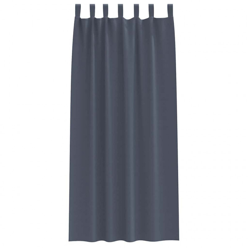 Firany blackout z kółkami 2 pcs Antracyt 225 x 140 cm Poliester
