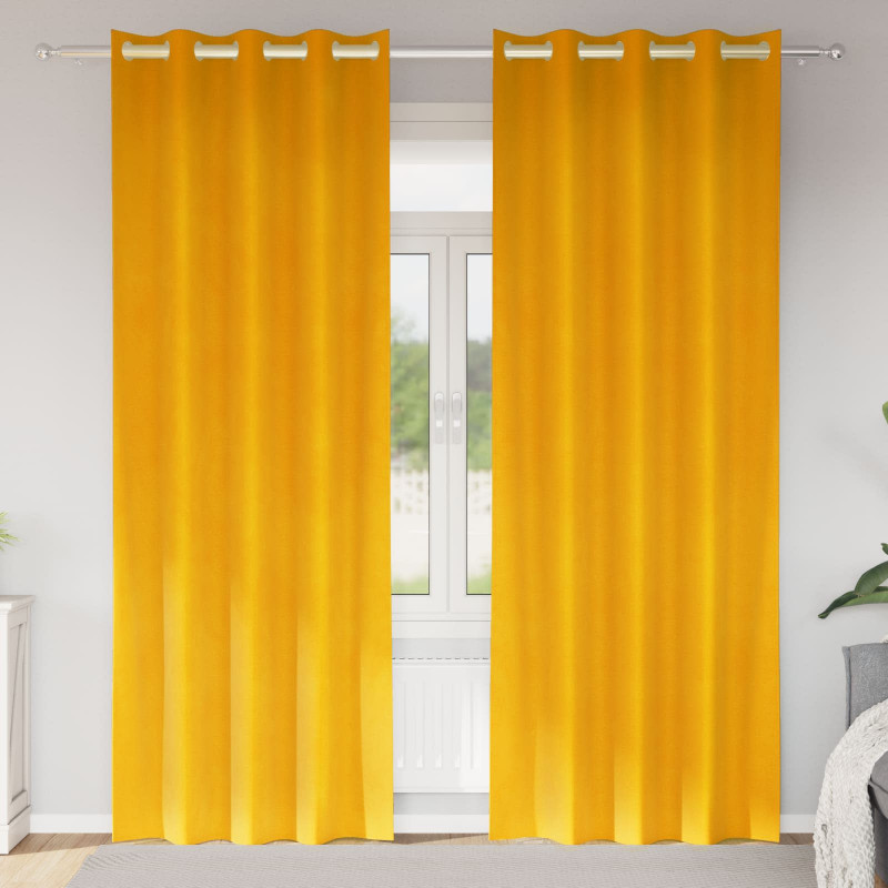 Zasłony zaciemniające 2 pcs Musztardowy Żółty 140 x 225 cm