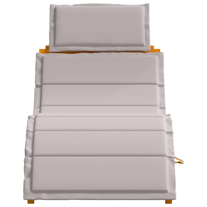 Leżak z poduszką 2 pcs Ciemnoszary Lite Drewno Akacji