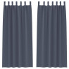 Firany blackout z kółkami 2 pcs Antracyt 245 x 140 cm Poliester