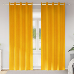 Zasłony zaciemniające 2 pcs Musztardowy Żółty 140 x 245 cm