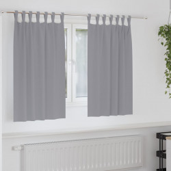 Firany blackout z kółkami 2 pcs Jasnoszary 140 x 140 cm