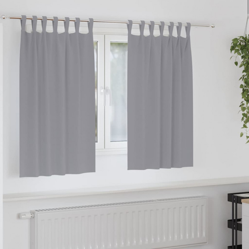 Firany blackout z kółkami 2 pcs Jasnoszary 140 x 140 cm
