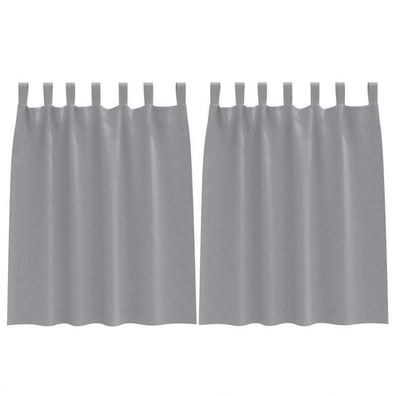 Firany blackout z kółkami 2 pcs Jasnoszary 140 x 140 cm