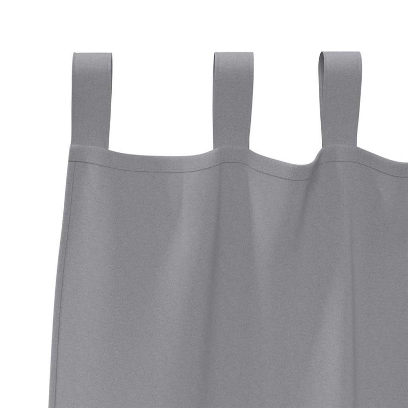 Firany blackout z kółkami 2 pcs Jasnoszary 140 x 140 cm