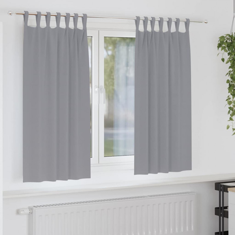 Firany blackout z kółkami 2 pcs Jasnoszary 175 x 140 cm