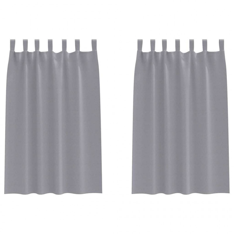 Firany blackout z kółkami 2 pcs Jasnoszary 175 x 140 cm