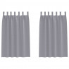 Firany blackout z kółkami 2 pcs Jasnoszary 175 x 140 cm