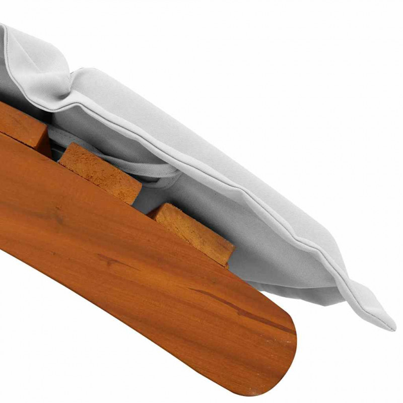 Leżak z poduszką 2 pcs Jasnoszary Lite Drewno Akacji