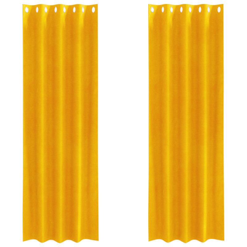 Zasłony zaciemniające 2 pcs Musztardowy Żółty 140 x 260 cm