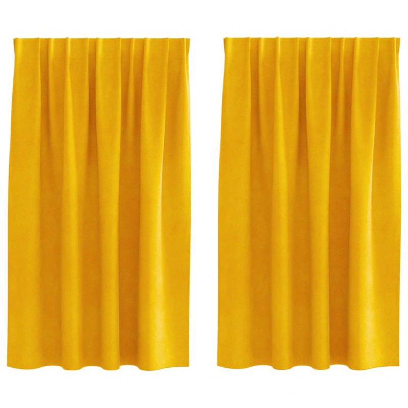 Zasłony zaciemniające 2 pcs Musztardowy Żółty 140 x 140 cm