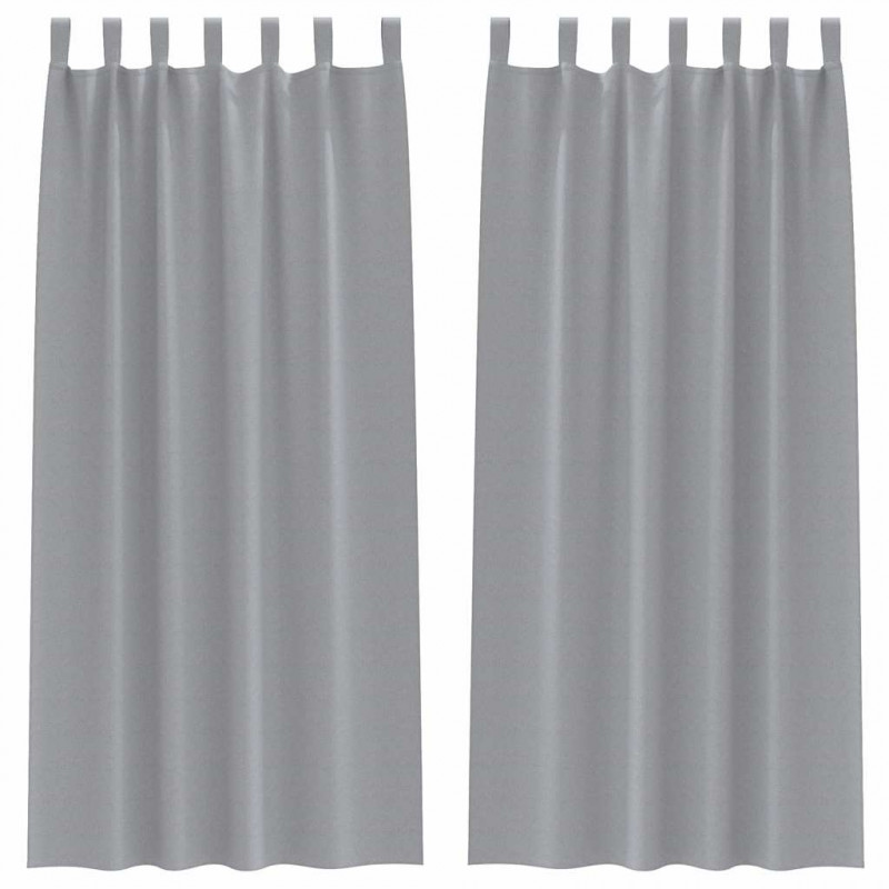 Firany blackout z kółkami 2 pcs Jasnoszary 245 x 140 cm