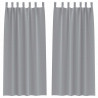 Firany blackout z kółkami 2 pcs Jasnoszary 245 x 140 cm