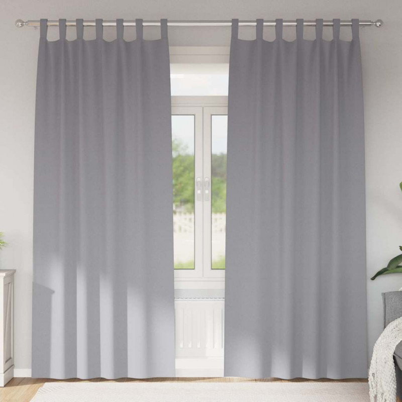 Firany blackout z kółkami 2 pcs Jasnoszary 260 x 140 cm