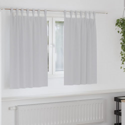 Firany blackout z kółkami 2 pcs Jasnoszary 140 x 140 cm