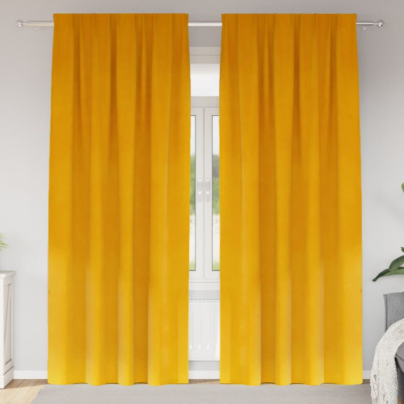 Zasłony zaciemniające 2 pcs Musztardowy Żółty 140 x 225 cm