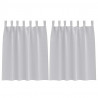Firany blackout z kółkami 2 pcs Jasnoszary 140 x 140 cm