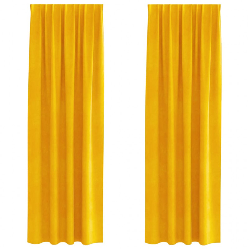 Zasłony zaciemniające 2 pcs Musztardowy Żółty 140 x 225 cm