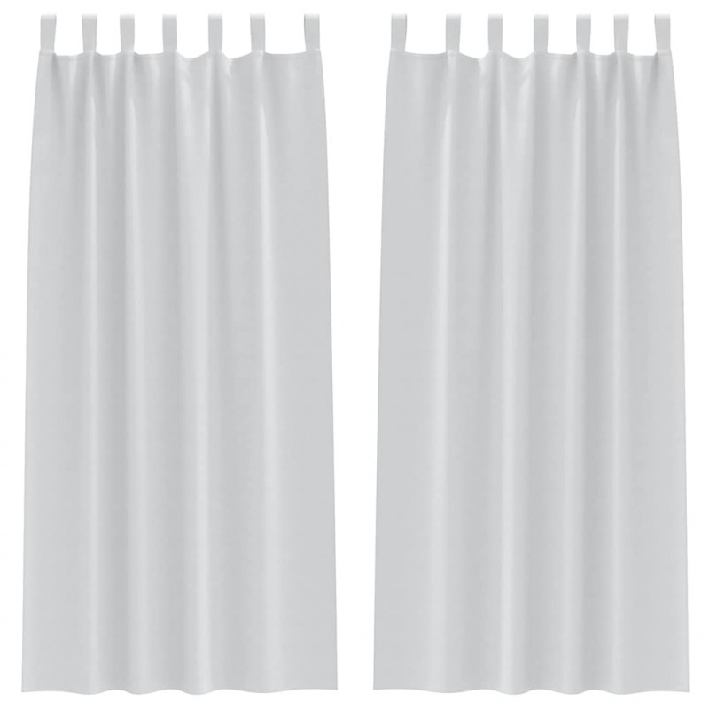 Firany blackout z kółkami 2 pcs Jasnoszary 260 x 140 cm