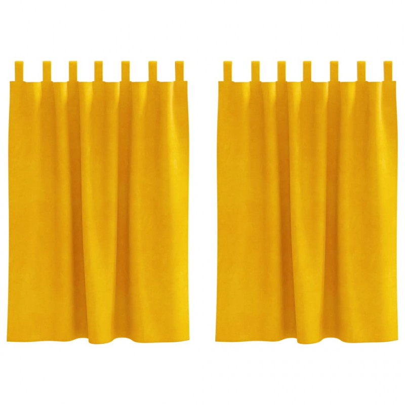 Zasłony zaciemniające 2 pcs Musztardowy Żółty 140 x 140 cm