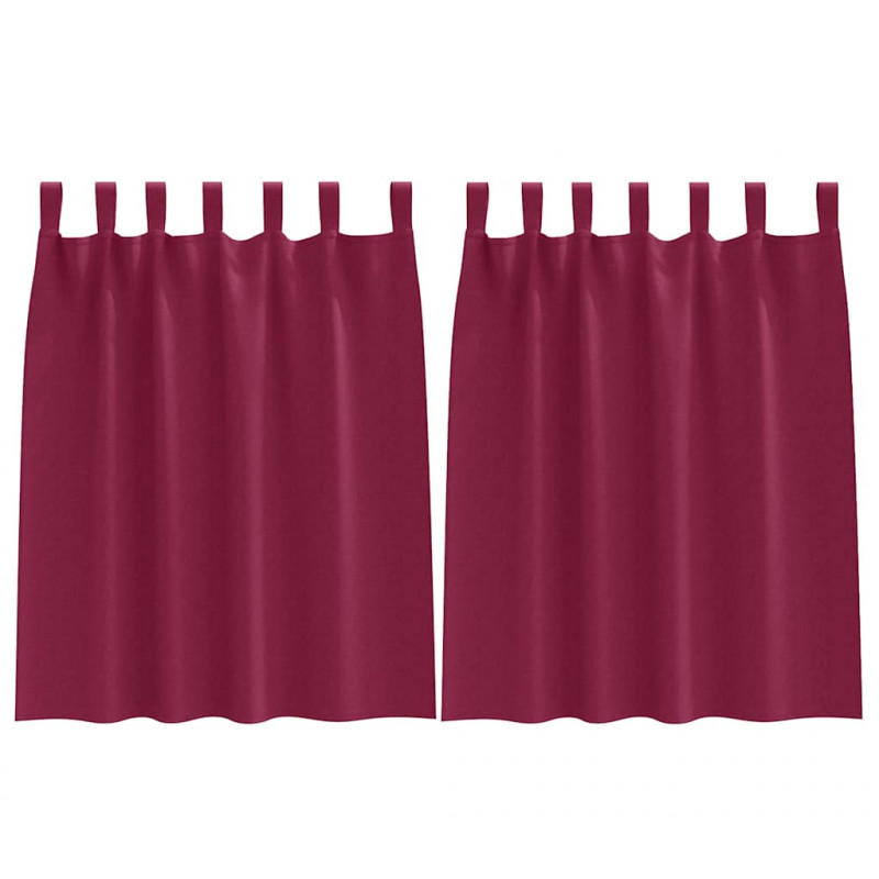 Firany blackout z kółkami 2 pcs Czerwone wino 140 x 140 cm