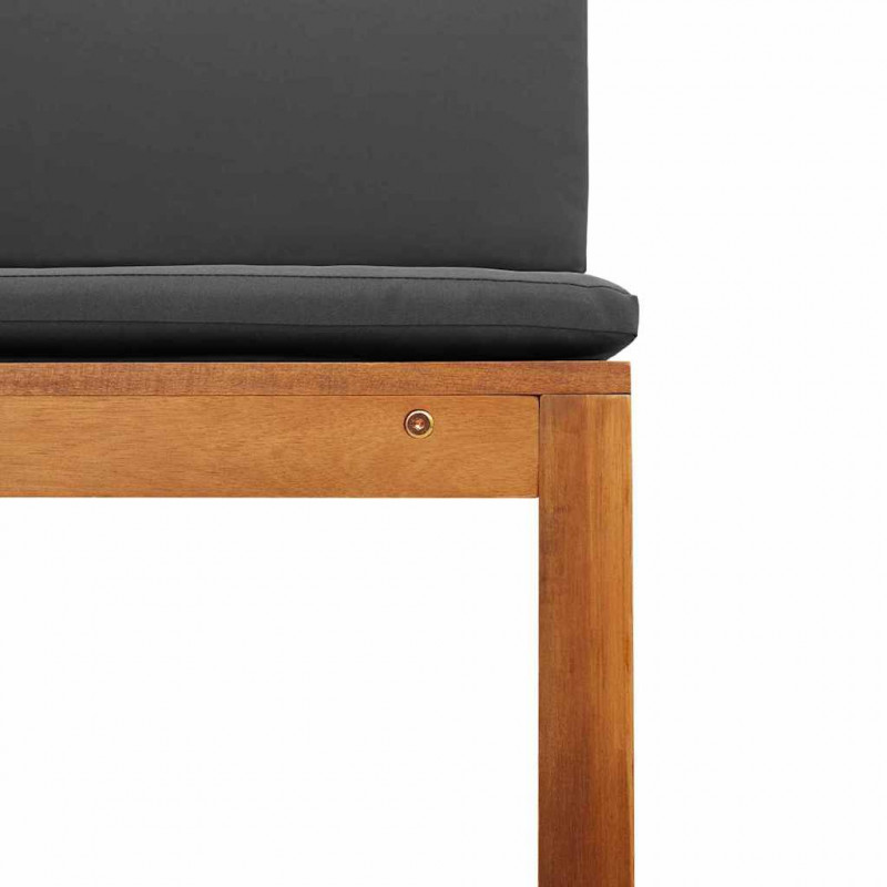 Krzesło Ogrodowe z poduszką 2 pcs Brązowy Lite drewno akacjowe