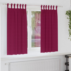 Firany blackout z kółkami 2 pcs Czerwone wino 175 x 140 cm