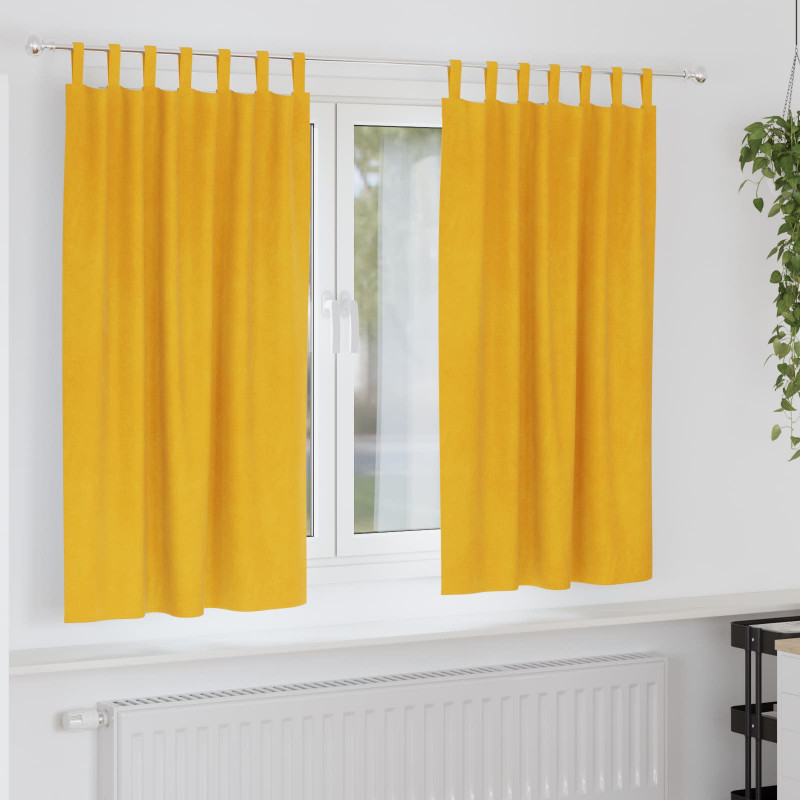Zasłony zaciemniające 2 pcs Musztardowy Żółty 140 x 175 cm