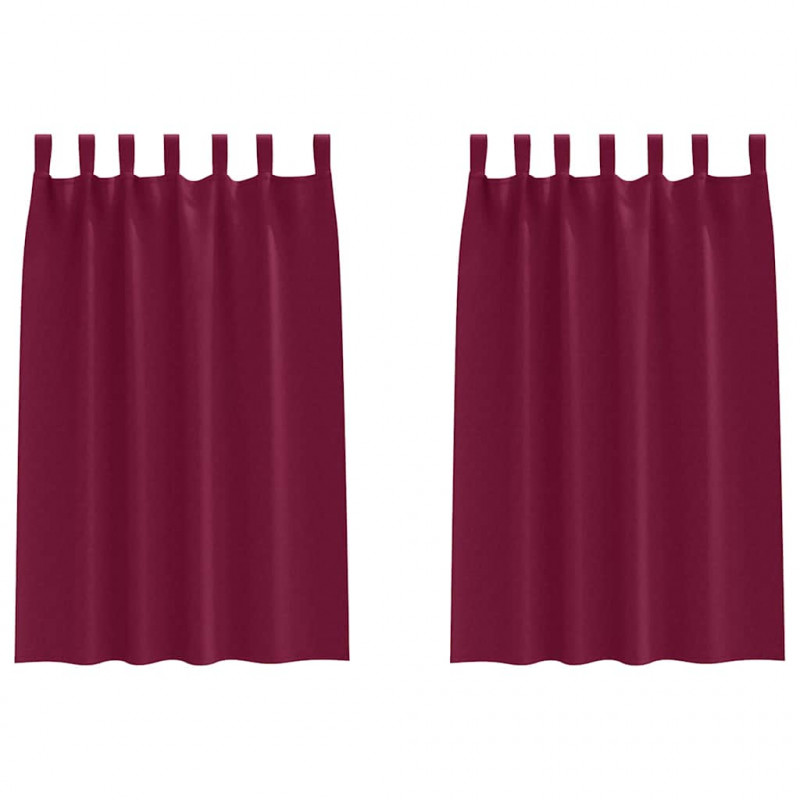 Firany blackout z kółkami 2 pcs Czerwone wino 175 x 140 cm
