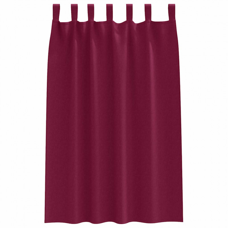 Firany blackout z kółkami 2 pcs Czerwone wino 175 x 140 cm