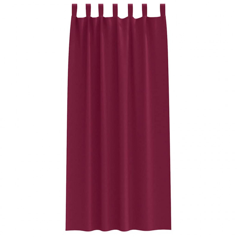 Firany blackout z kółkami 2 pcs Czerwone wino 225 x 140 cm