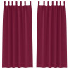 Firany blackout z kółkami 2 pcs Czerwone wino 245 x 140 cm