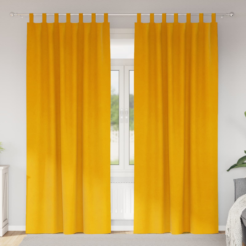 Zasłony zaciemniające 2 pcs Musztardowy Żółty 140 x 245 cm